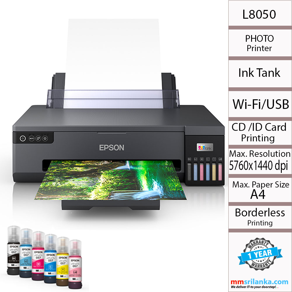 Epson Ecotank L8050 Ink Tank Photo Printer A4 8496